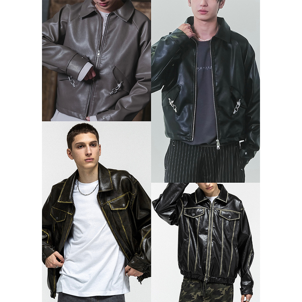 男女共に着られるレザーアウター