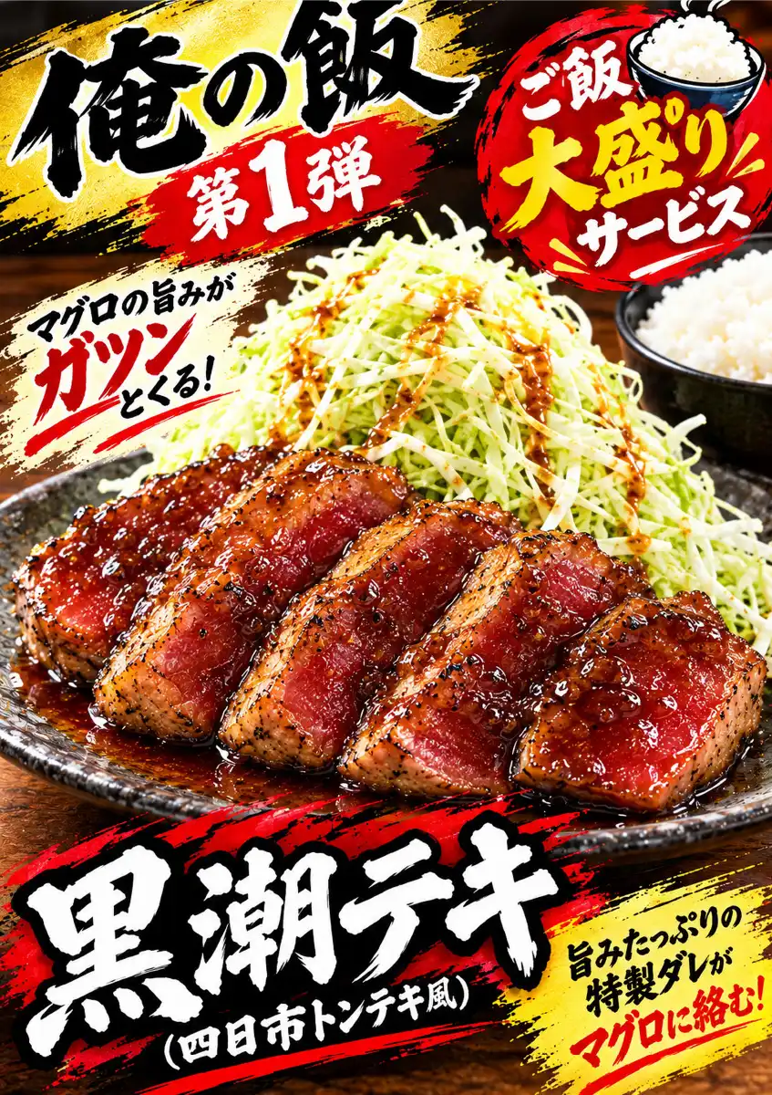トンテキ風　黒潮テキ定食！！