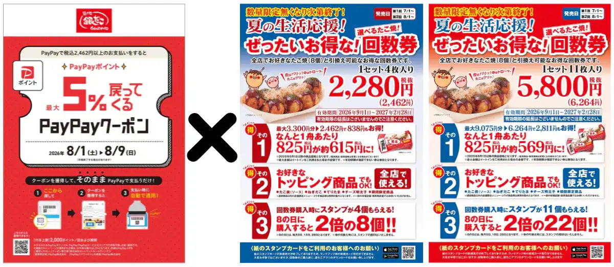 【築地銀だこ】8月1日(土)より「夏の回数券」第2弾を、数量限定で発売！