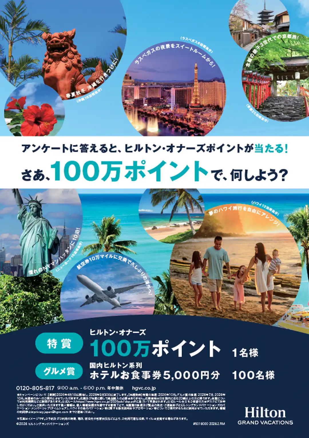 アンケートに答えて100万ポイントを当てよう！懸賞キャンペーン実施中！