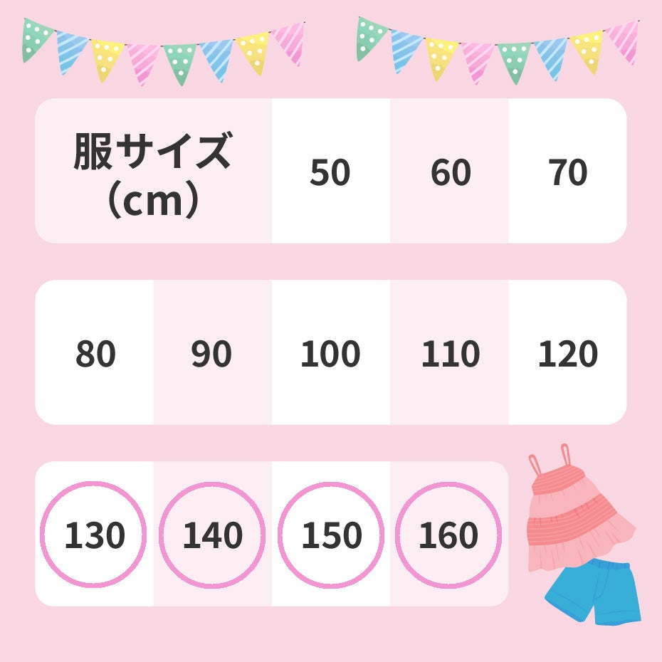 取り扱いサイズ表