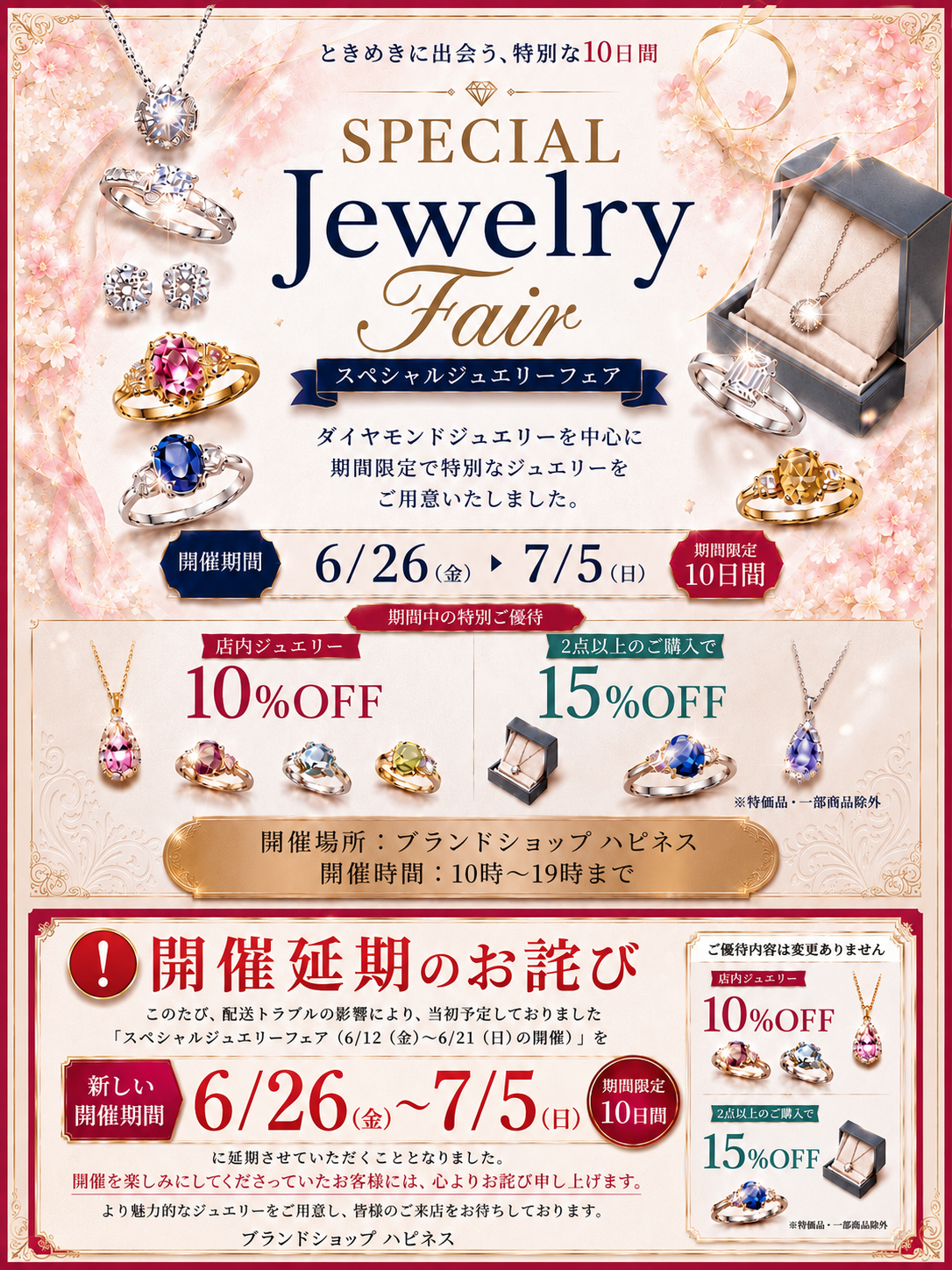 【開催延期のお詫び】スペシャルジュエリーフェア