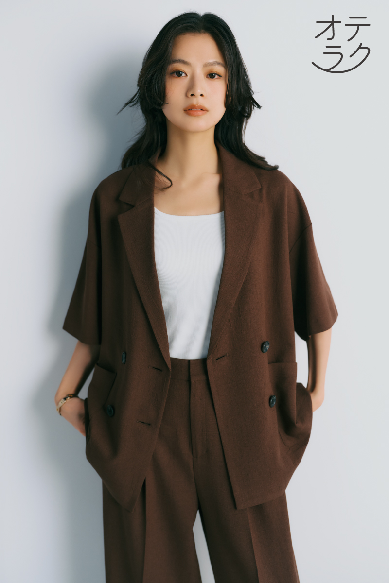 しわになりにくい、お手入れラクラクセットアップ