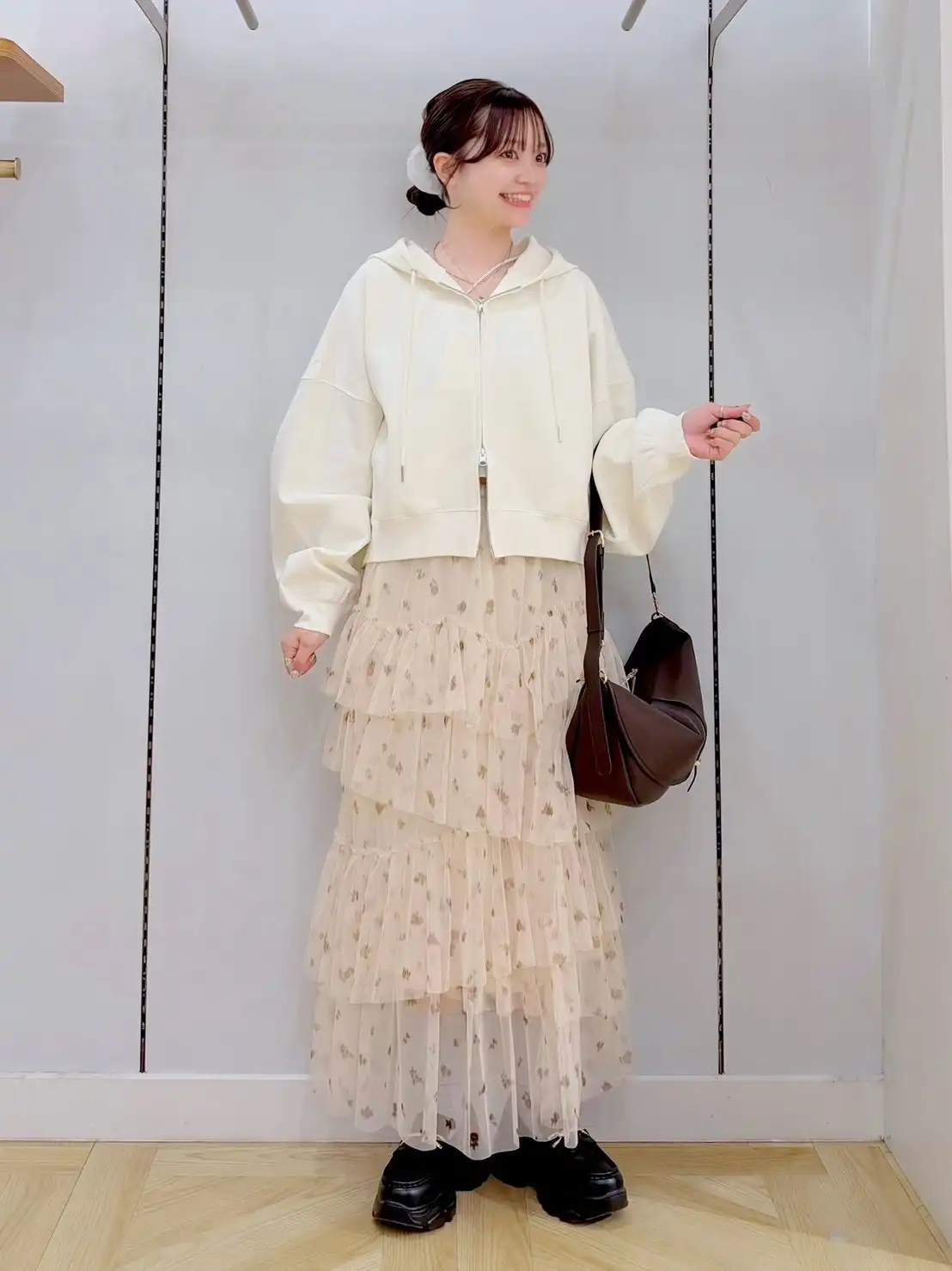 小花柄が可愛いチュールスカート♡