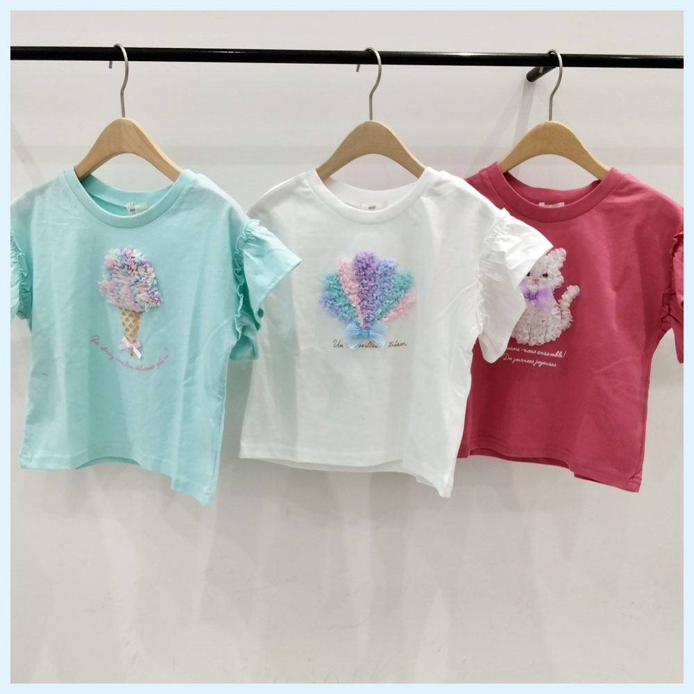 ひんやりフリル袖もしゃもしゃTシャツ 本体価格1,800円（税込1,980円）