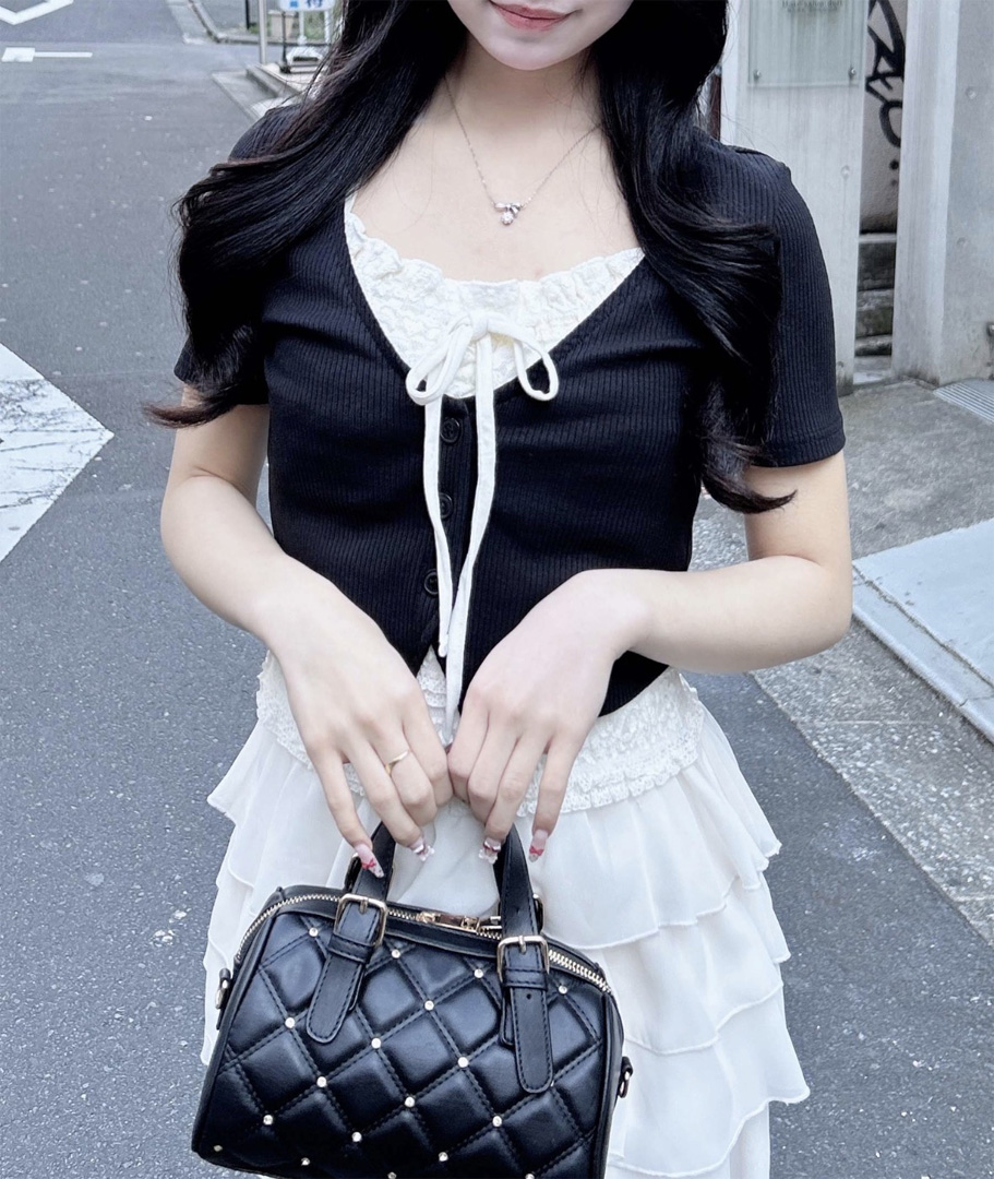 レイヤードカーデトップス