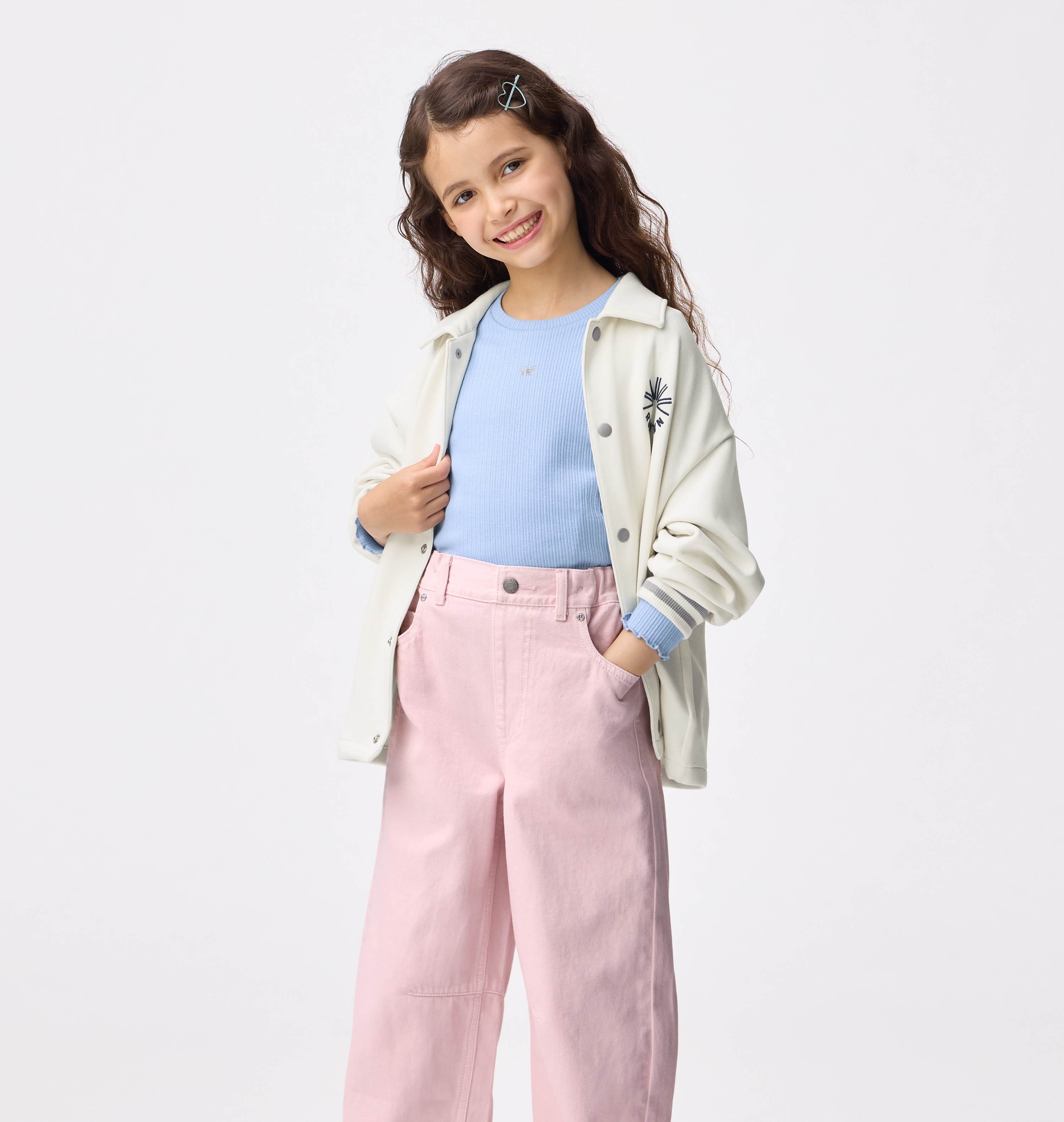 GIRLSバレルレッグジーンズ(ラインストーン)