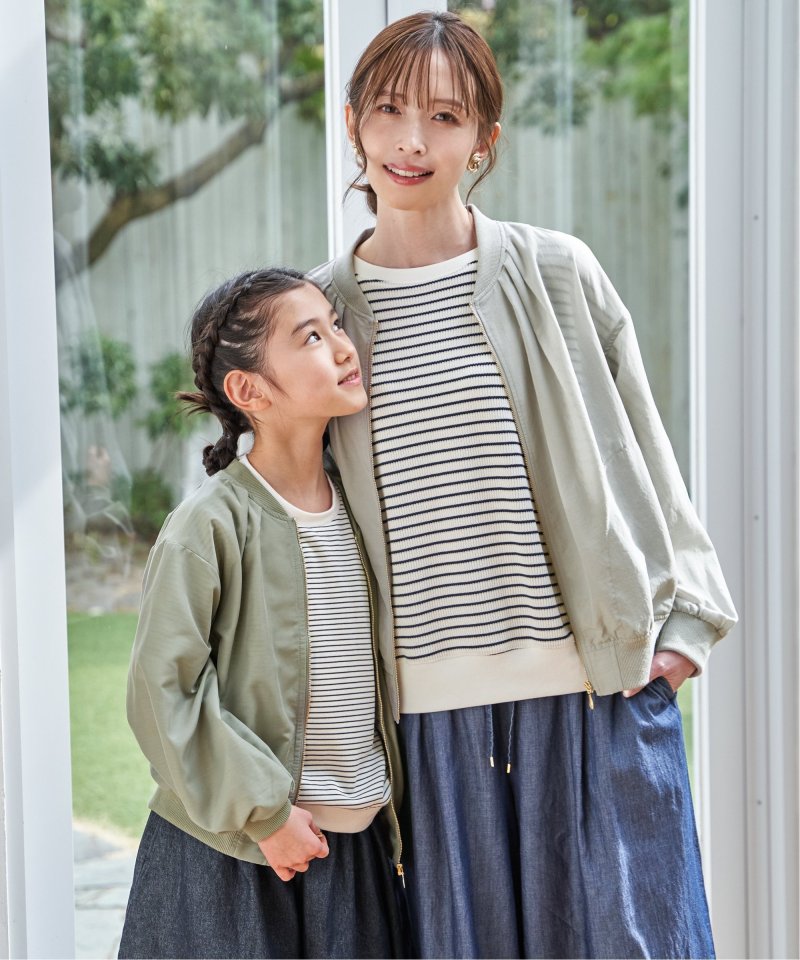 親子お揃い　シアーリブブルゾン