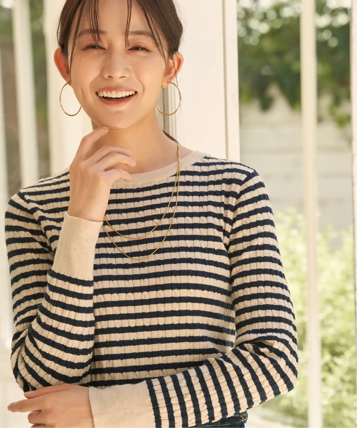 雑誌InRed11月 ミニケーブルニットプルオーバー