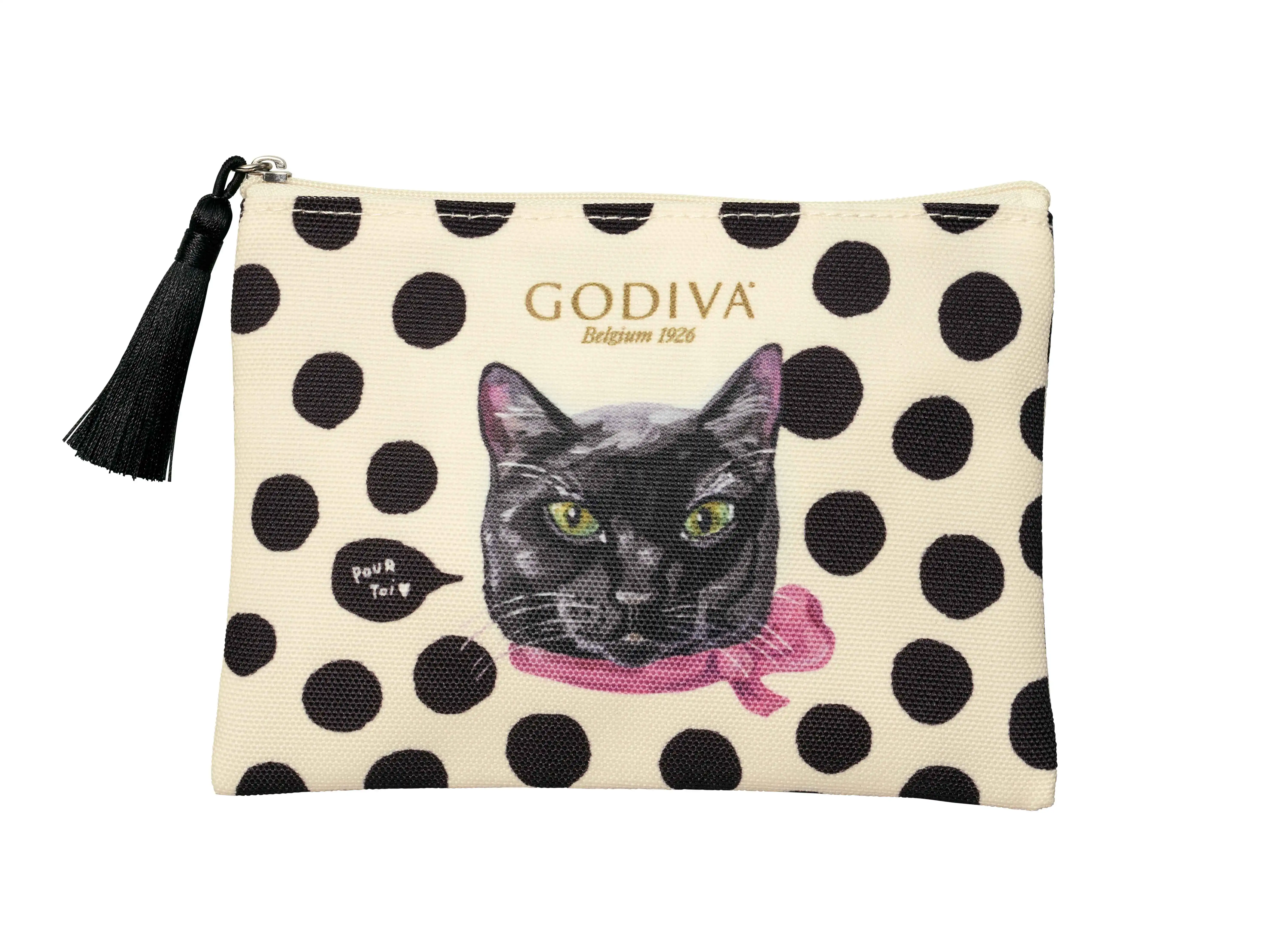 ゴディバ ブラックキャット コレクション カレ アソートメント 4枚入 ポーチ付き