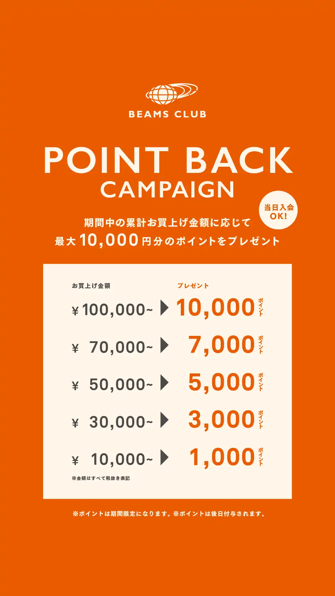 POINT BACK CAMPAIGN 開催中！