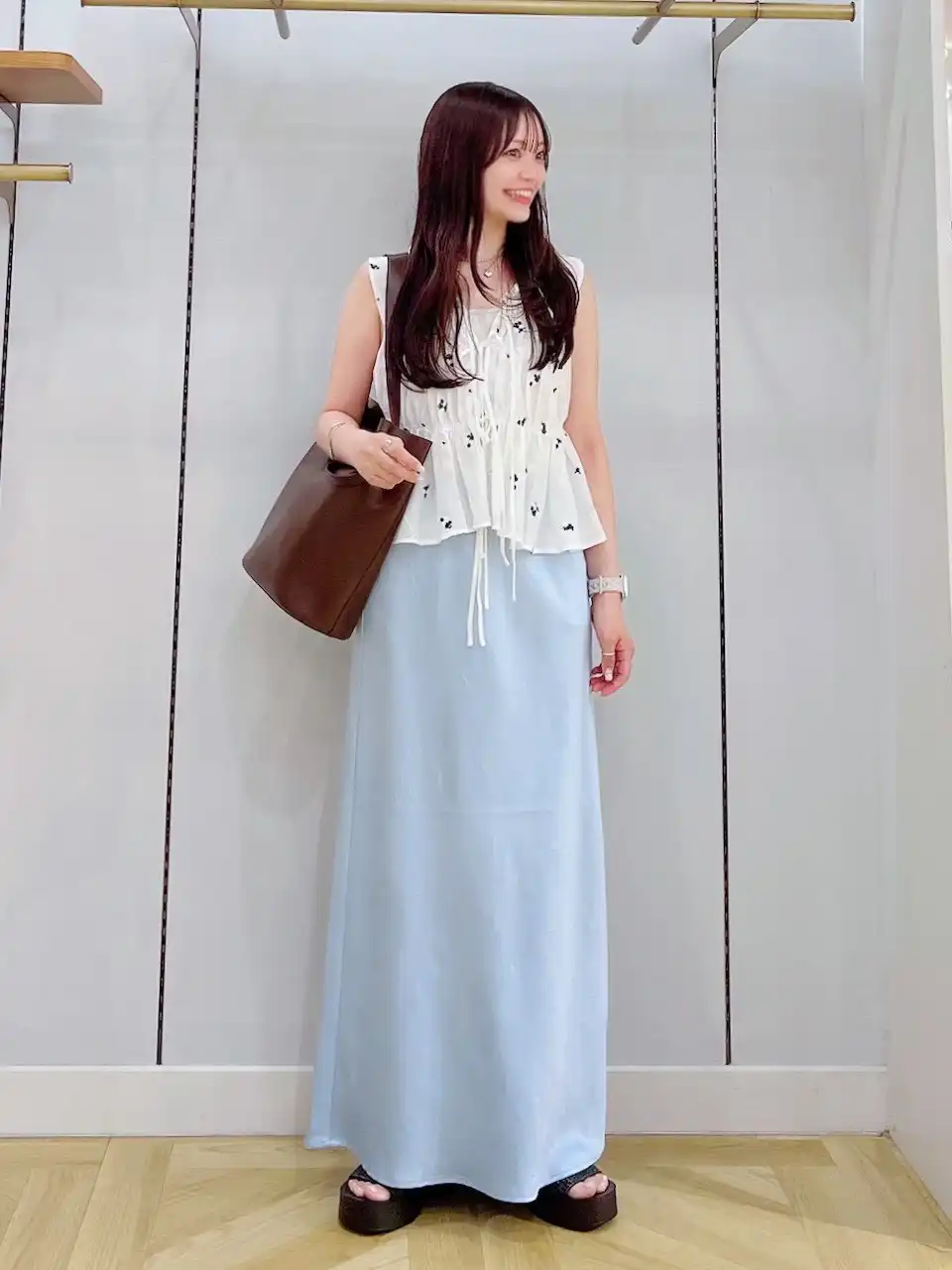 毎年人気のストレッチサテンスカート♡