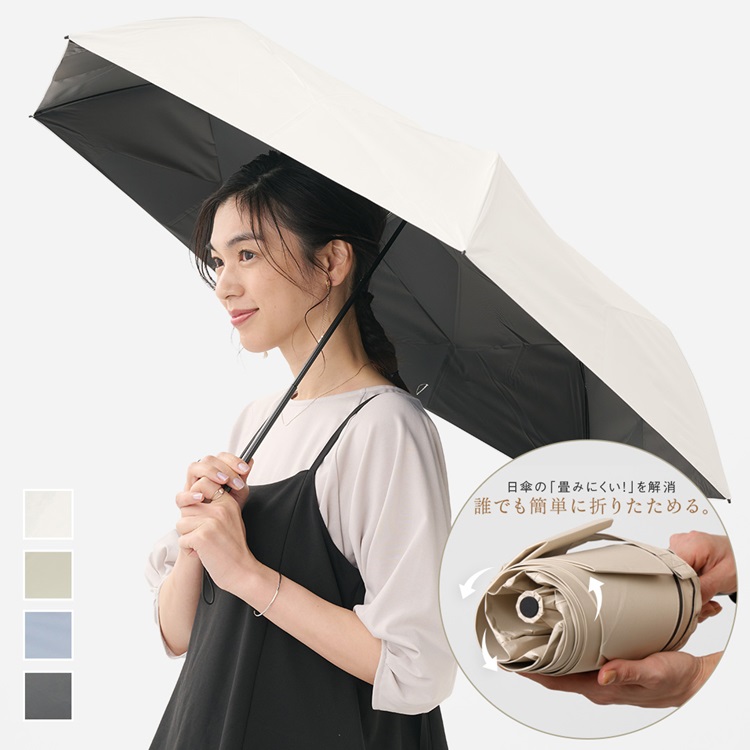 【遮光・UVカット】折畳傘 たたみやすい遮光 55cm