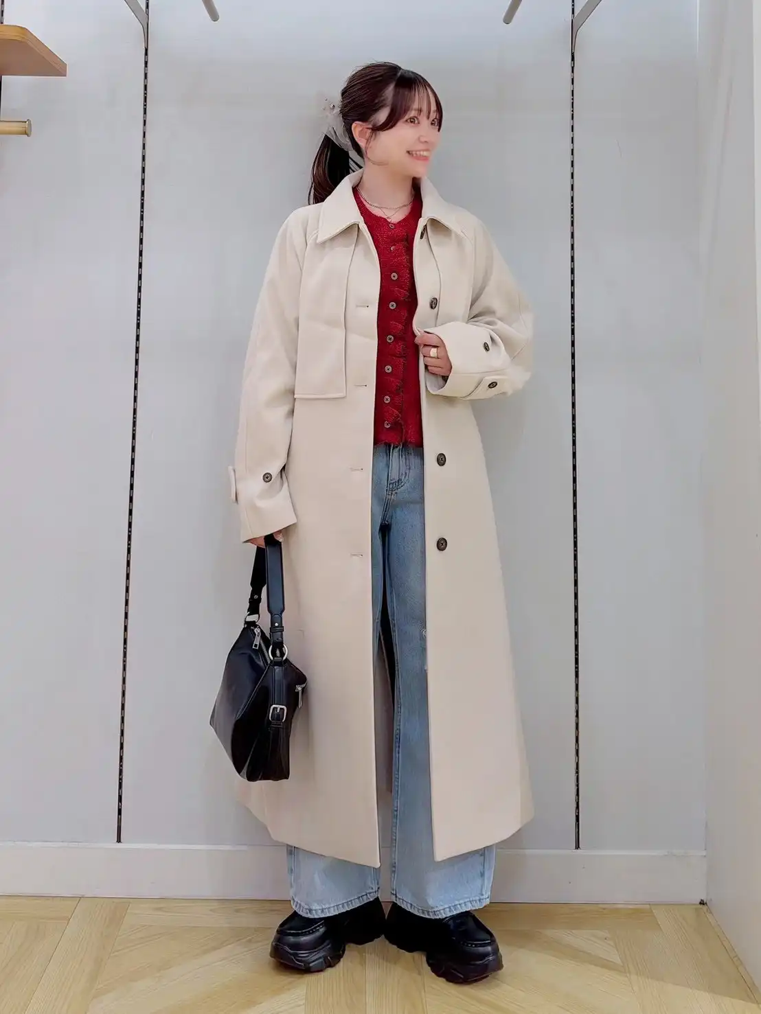 上品な印象のウールライクヨークコート♡