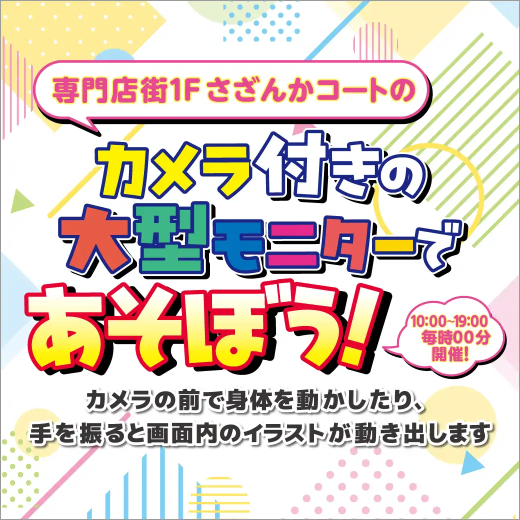 カメラ付きの大型モニターで遊ぼう！
