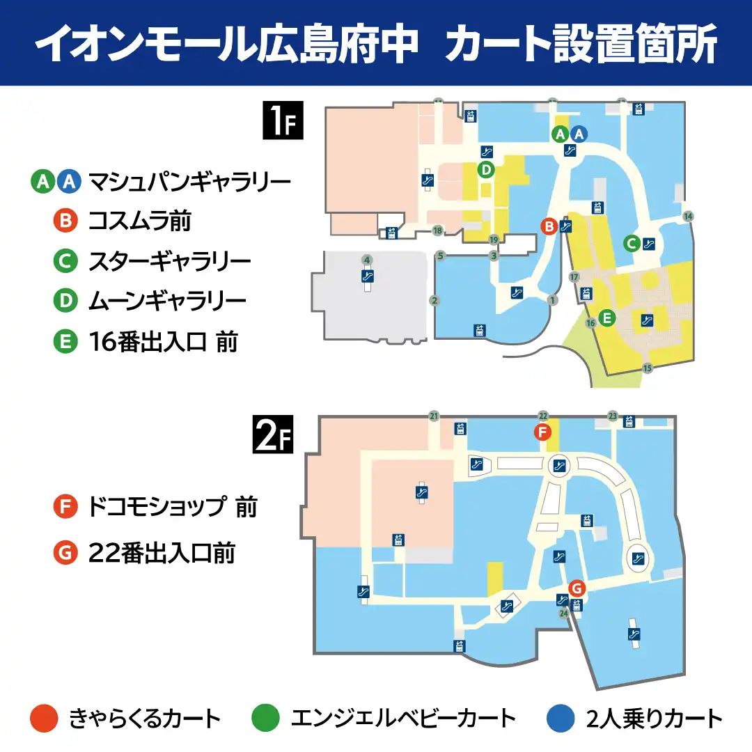 イオンモール広島府中 カート設置箇所のご案内