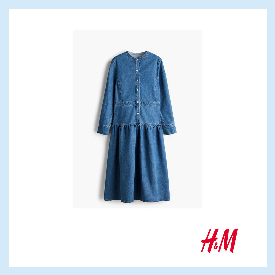 デニムミディワンピース