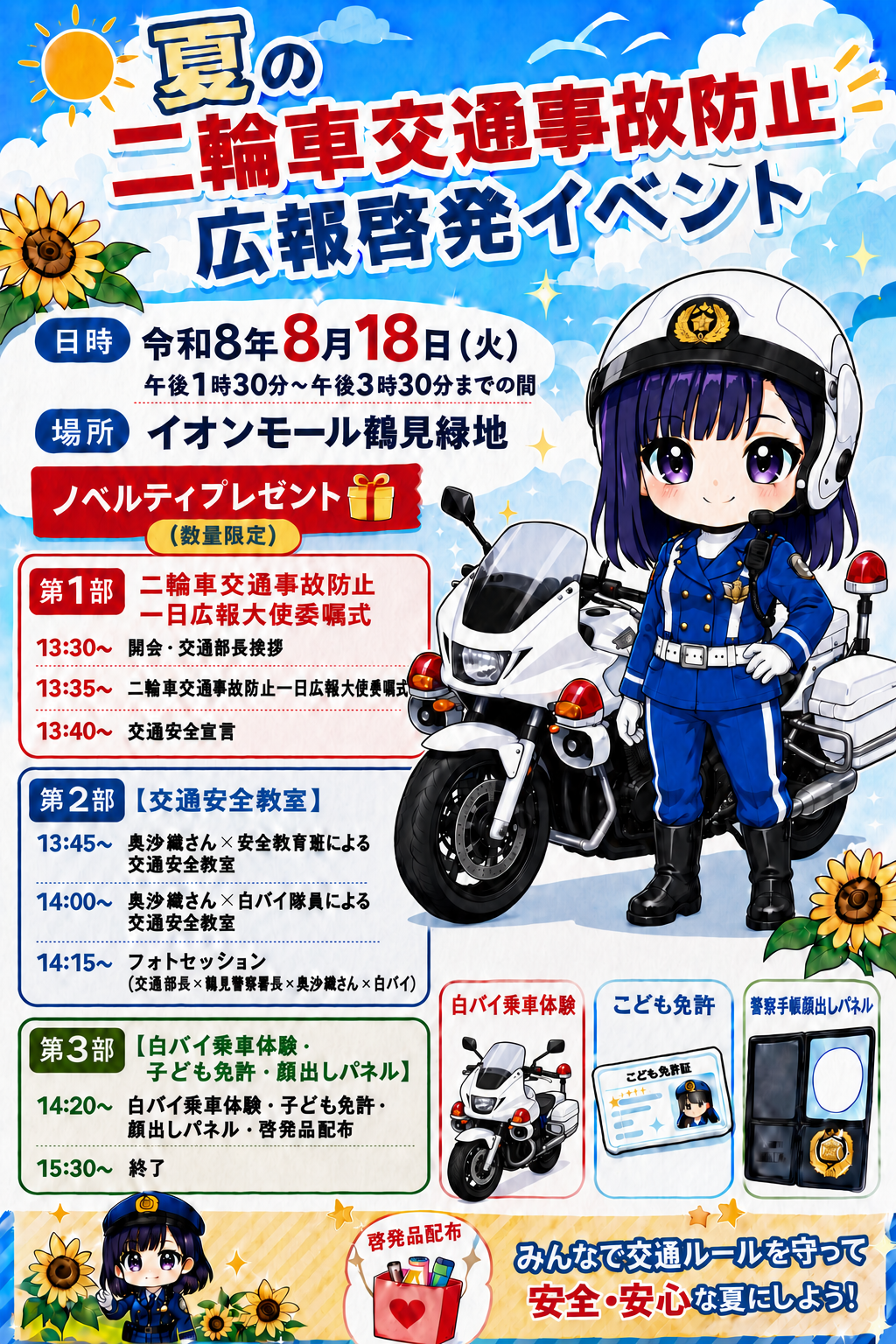 夏の二輪車交通事故防止 広報啓発イベント