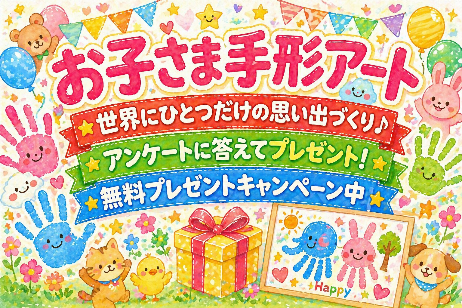 お子さま手形キャンバスアート