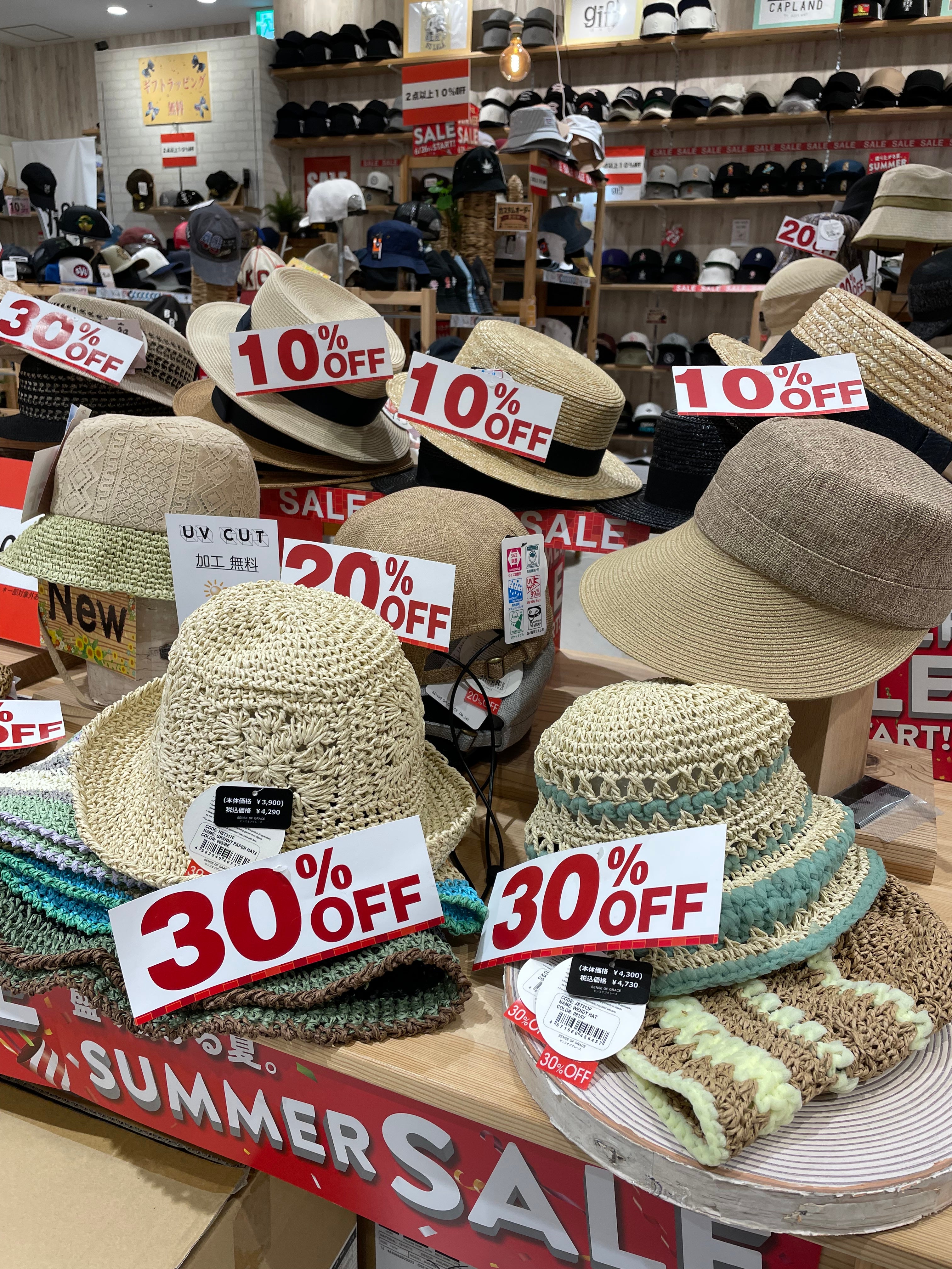 ニュース｜ショップニュース｜【セール情報】夏物帽子も大幅セール中 