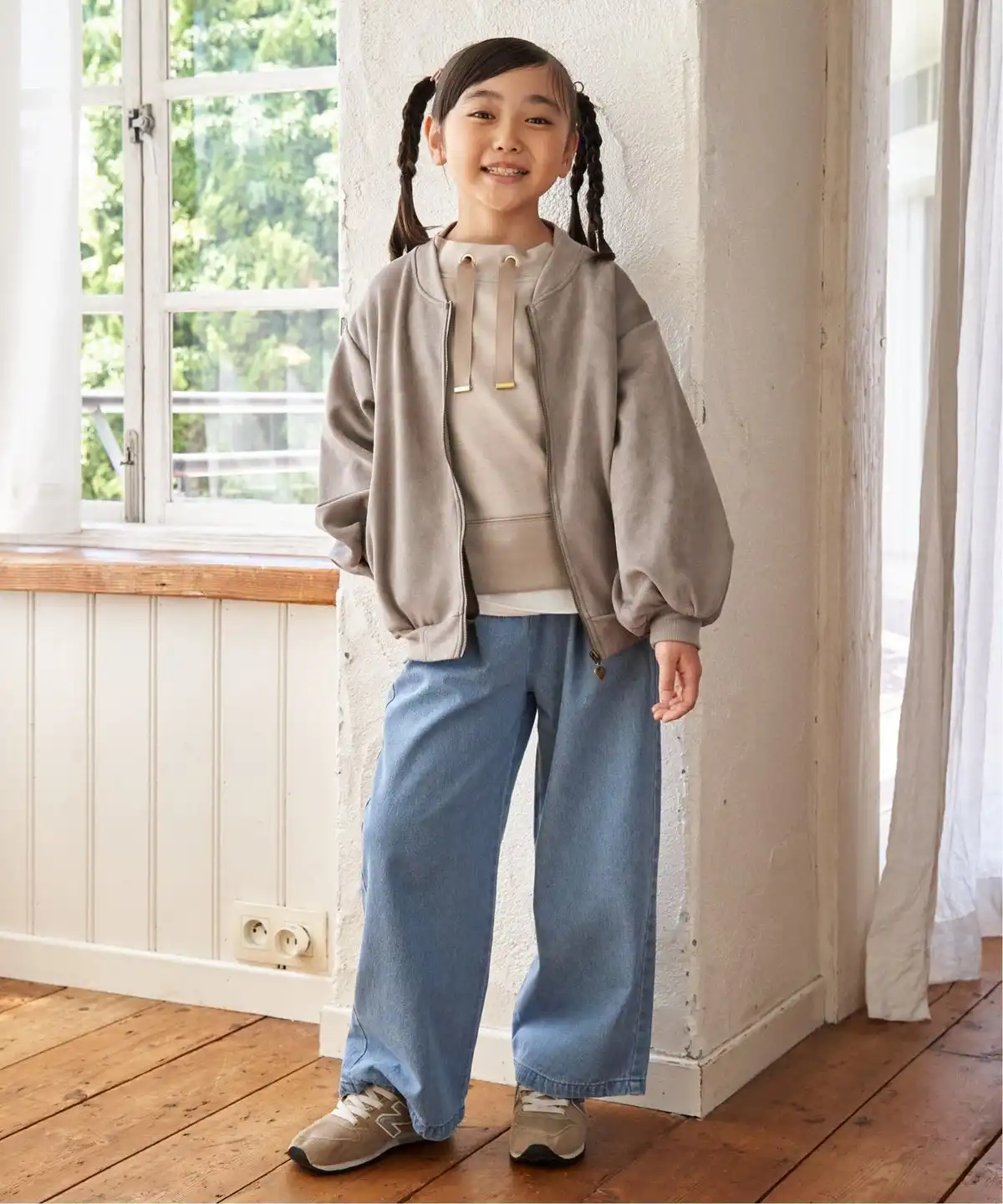 親子お揃い　フェイクスウェードブルゾン