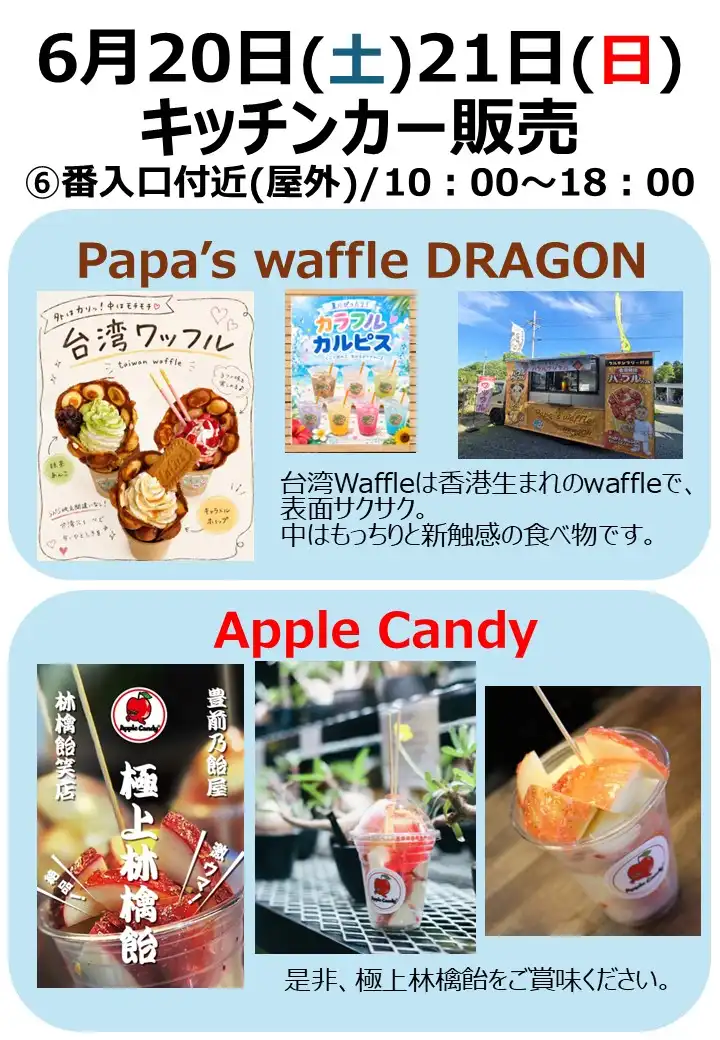 Papa’s waffle DRAGON＆Apple Candy キッチンカー販売