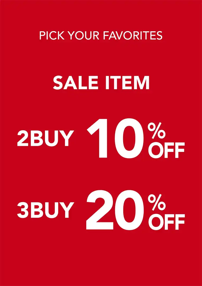 2buy 10% / 3buy 20% OFF フェア
