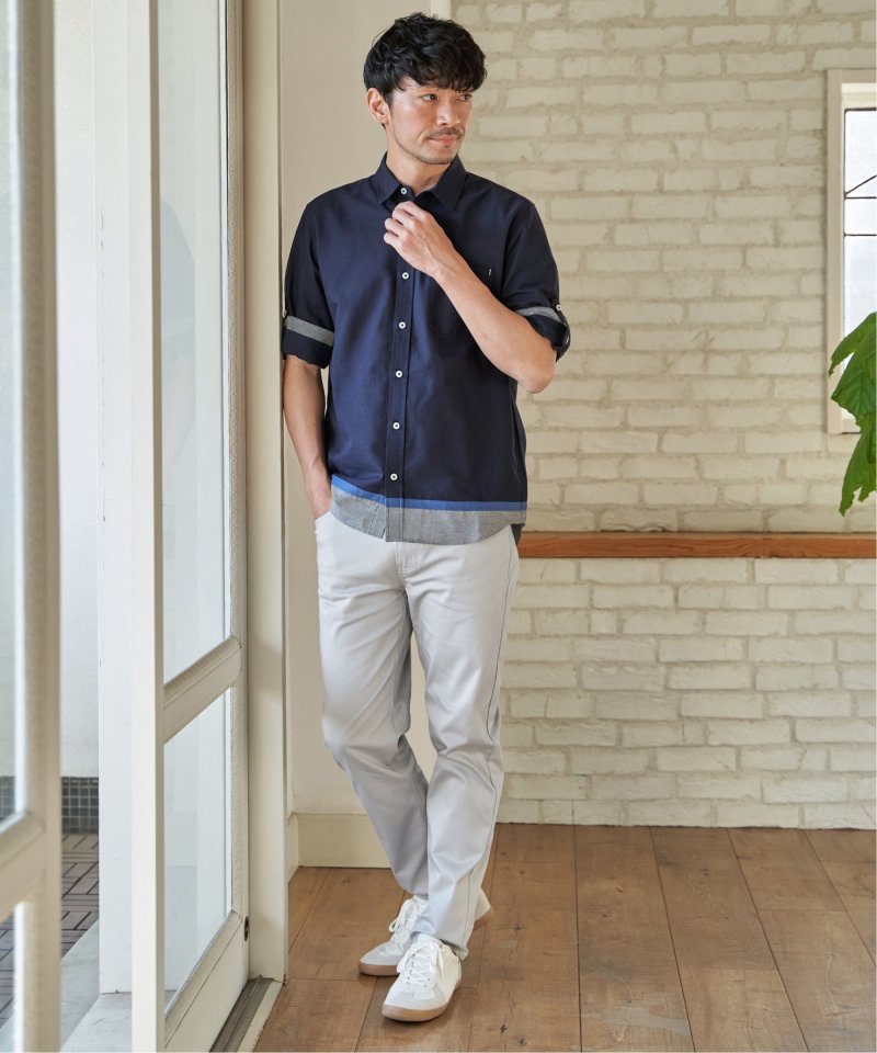 人気の裾切り替えシャツ