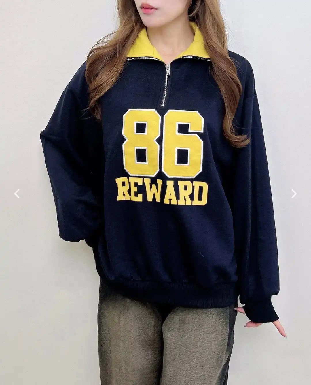 トレンド感たっぷり♡ハーフZIPスウェット