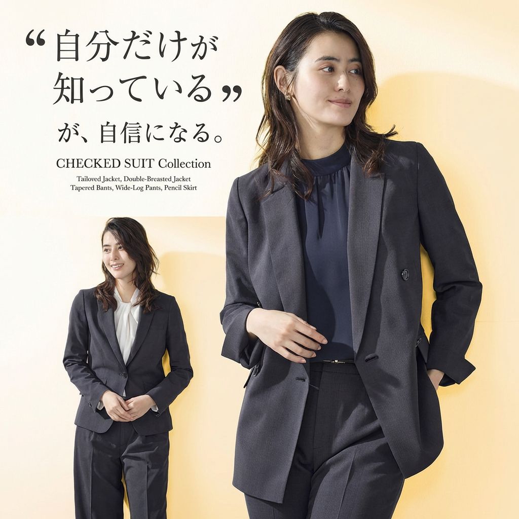 【洗える＆縦横ストレッチ】クラシカルな「シャドウチェック柄スーツ」