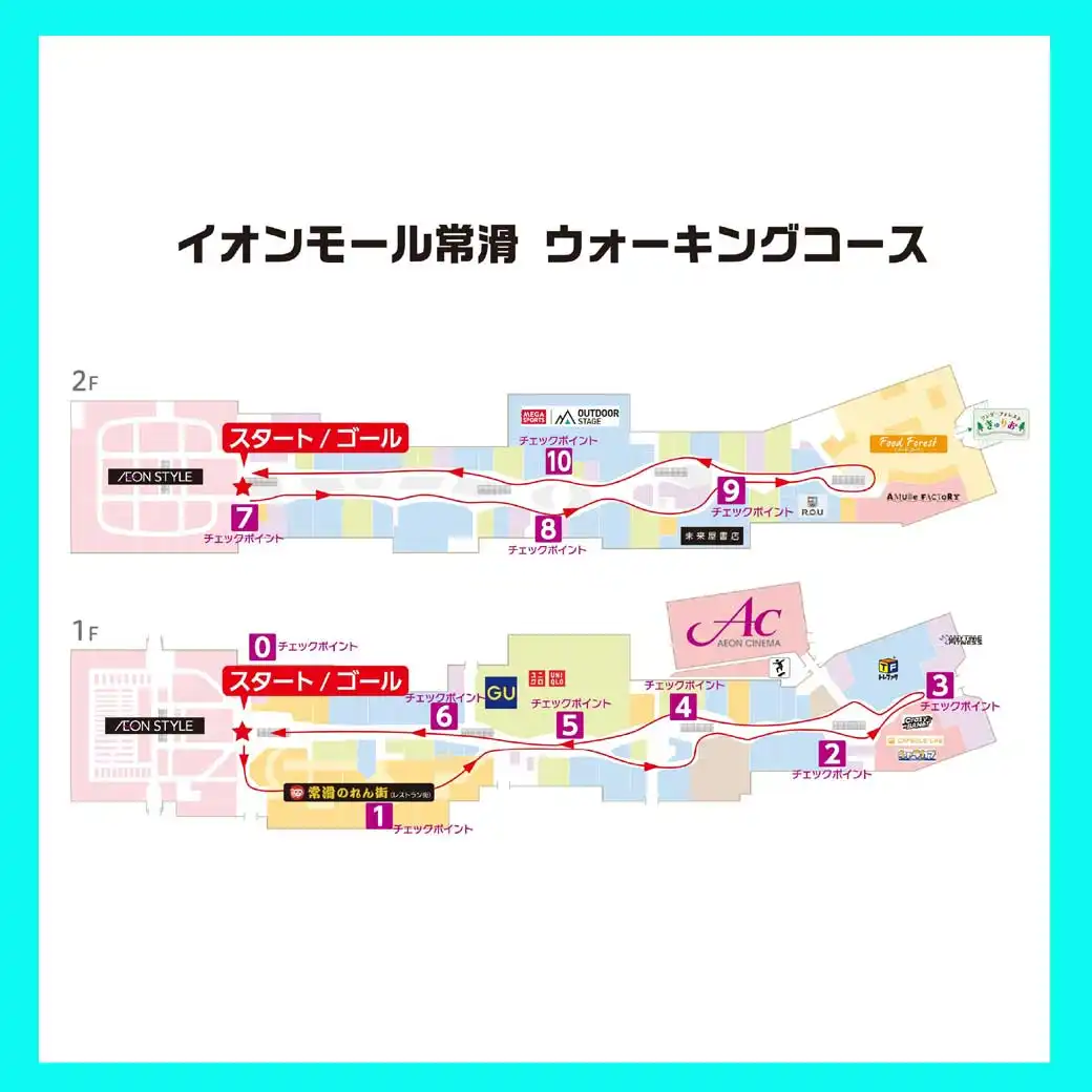 イオンモール常滑のウォーキングコース