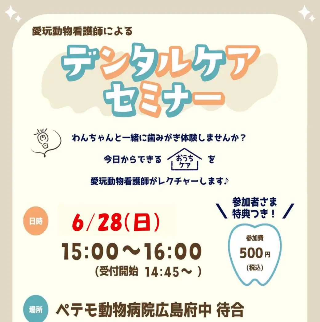 デンタルケアセミナー開催します！