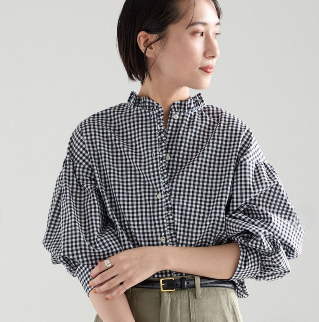 パターンアソートスタンドフリルブラウス