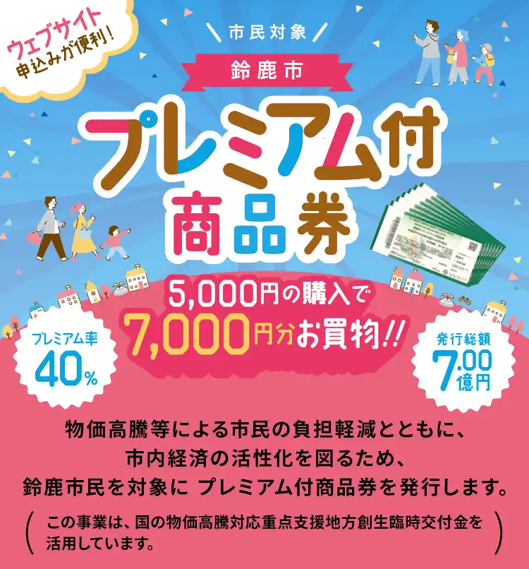 鈴鹿市プレミアム付商品券