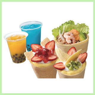 ＜クレープ・タピオカドリンク・ソフトクリーム＞