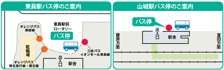 東員駅・山城駅バス停ご案内
