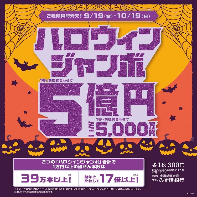 「ハロウィンジャンボ宝くじ」発売