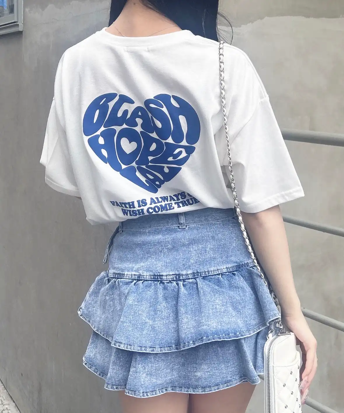 BackハートラメチュニックT