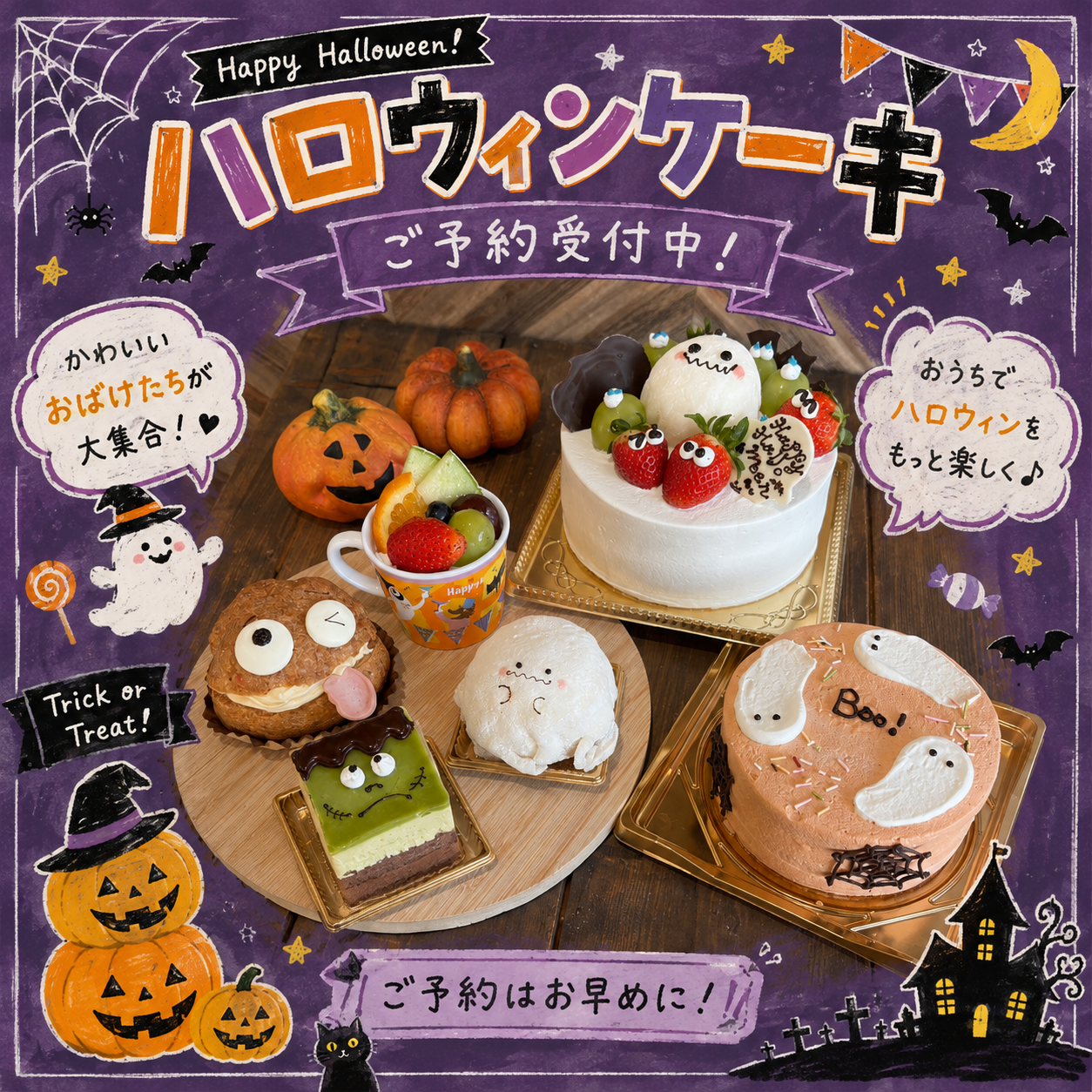 ハロウィンケーキご予約承り中！