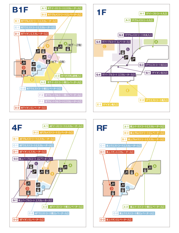 駐車場から館内へのご案内