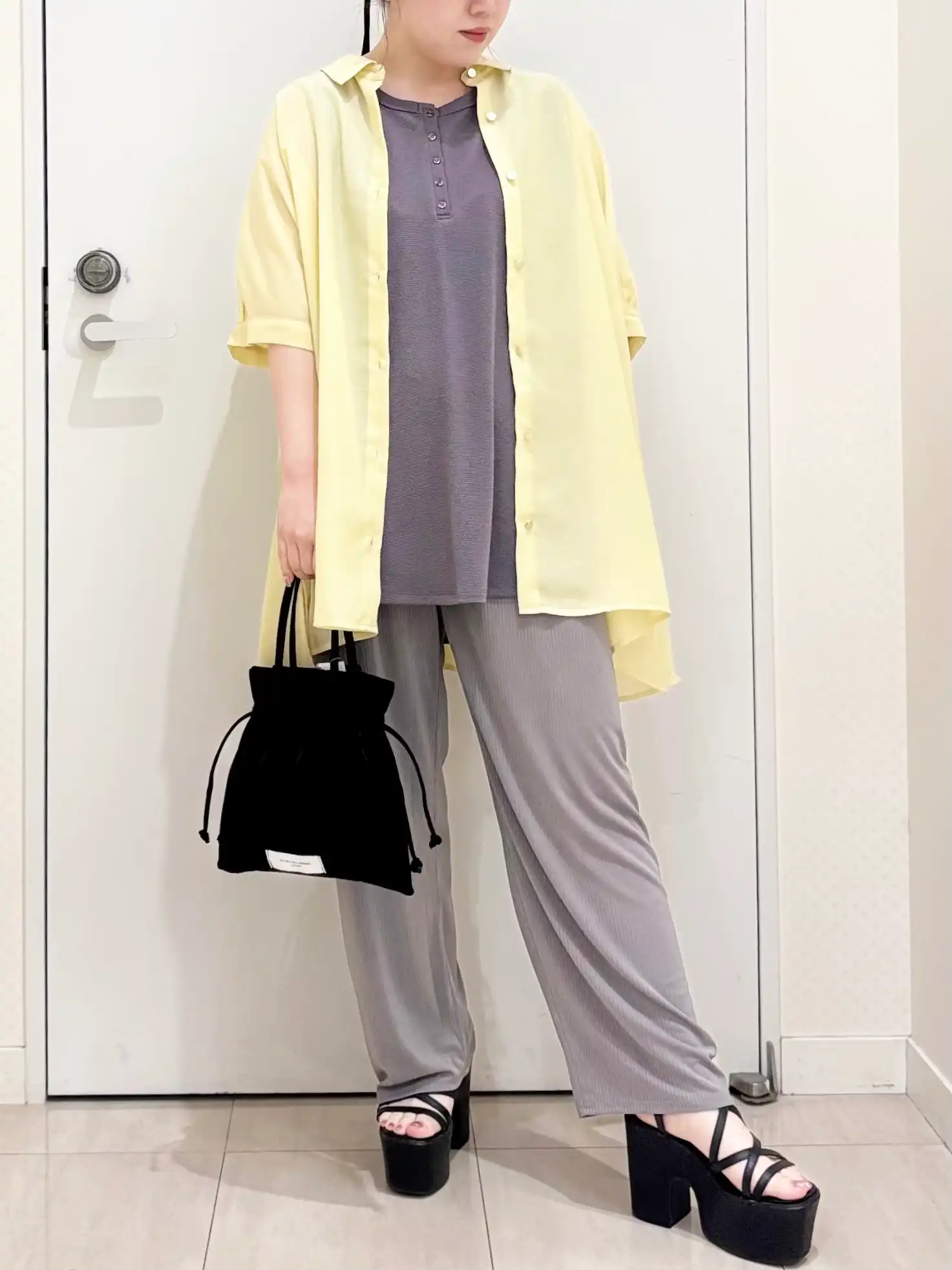 【大きいサイズ/接触冷感】シア―ボクシーシルエットブラウス
