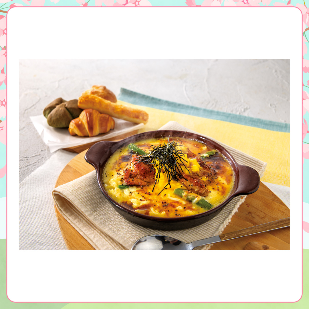 照り焼きチキンのカルボナーラ風ドリア