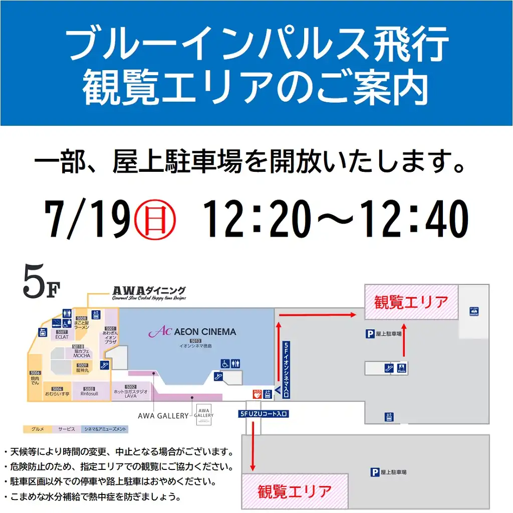 ブルーインパルス飛行　観覧エリアのご案内