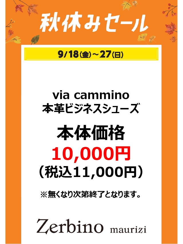 秋休みセール_ゼルビーノ