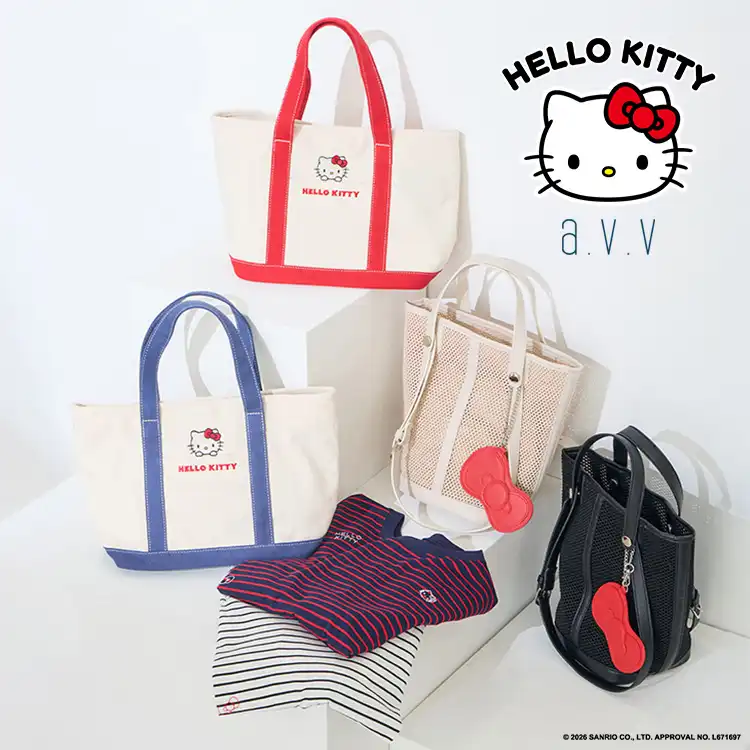 【HELLO KITTY × a.v.v】夏気分を盛り上げる、別注デザインTシャツ＆バッグが登場！