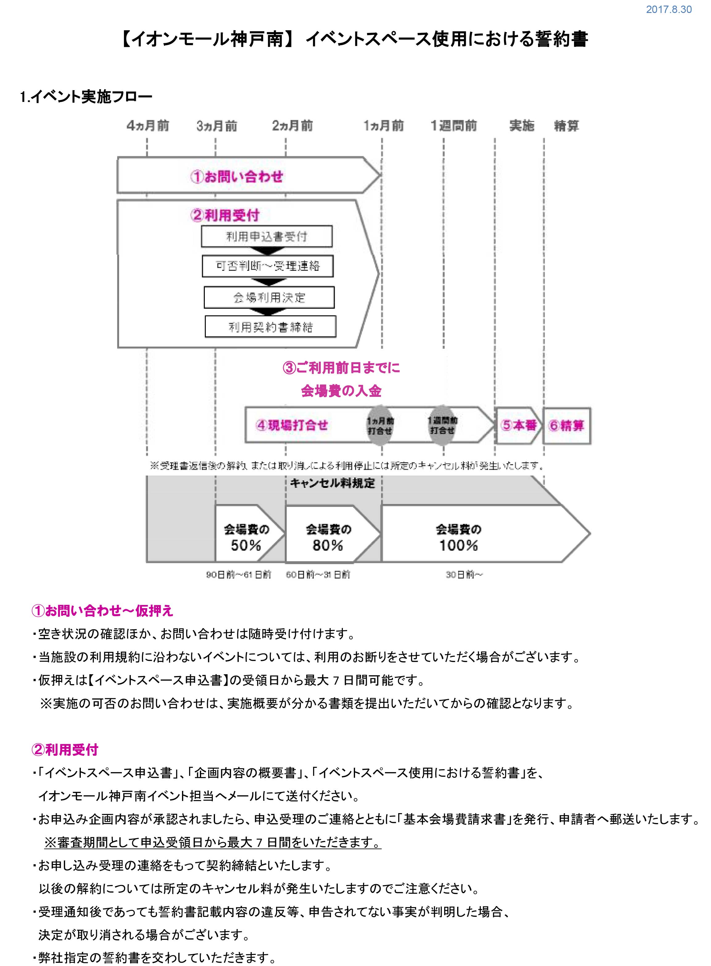 イベントスペース使用における誓約書　1-5