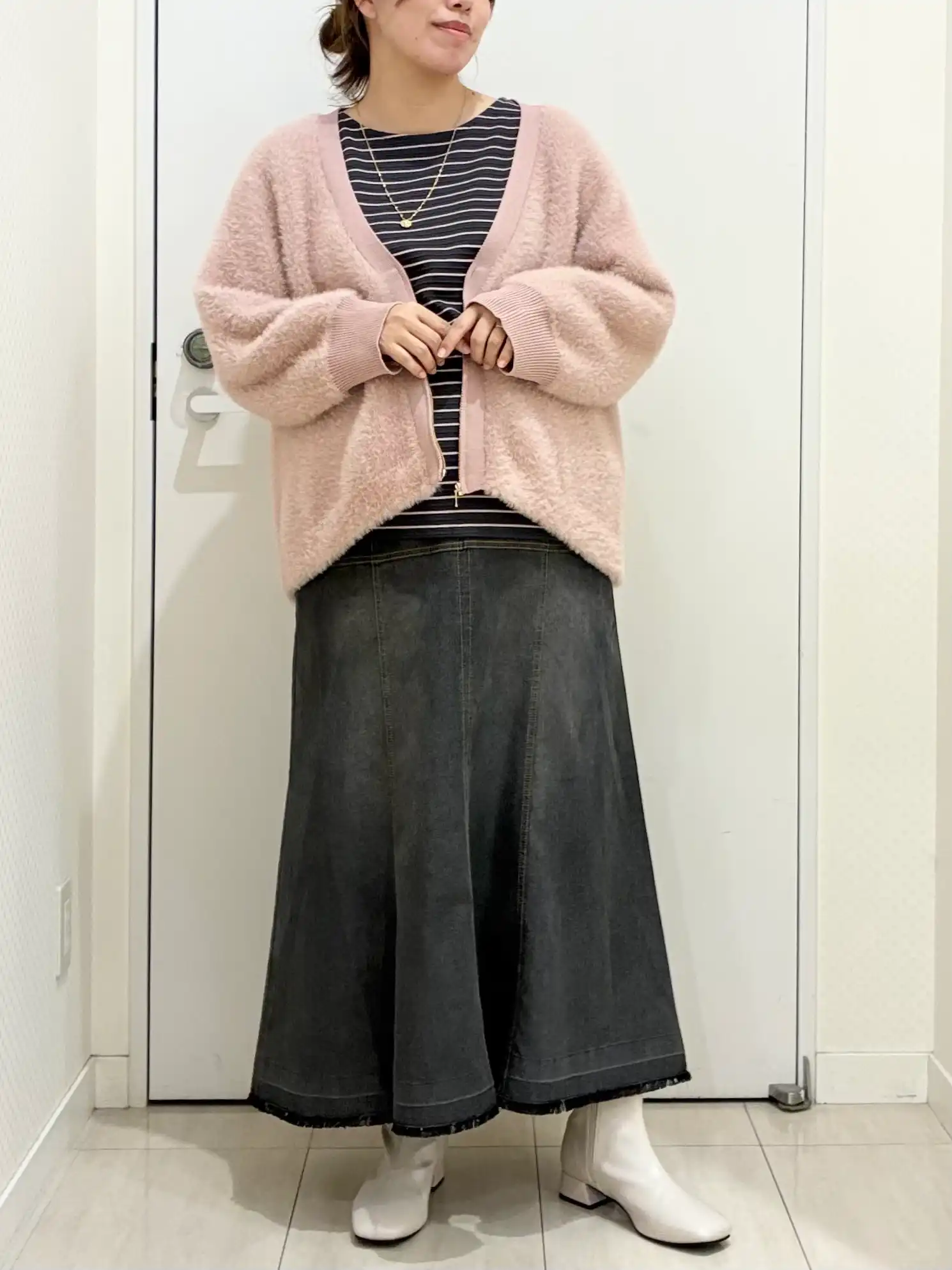 【大きいサイズ】フラッフィージップジャケット