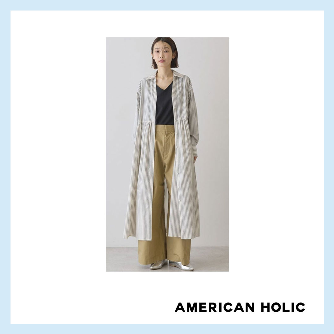 ［イージーケア］ギャザーシャツワンピース