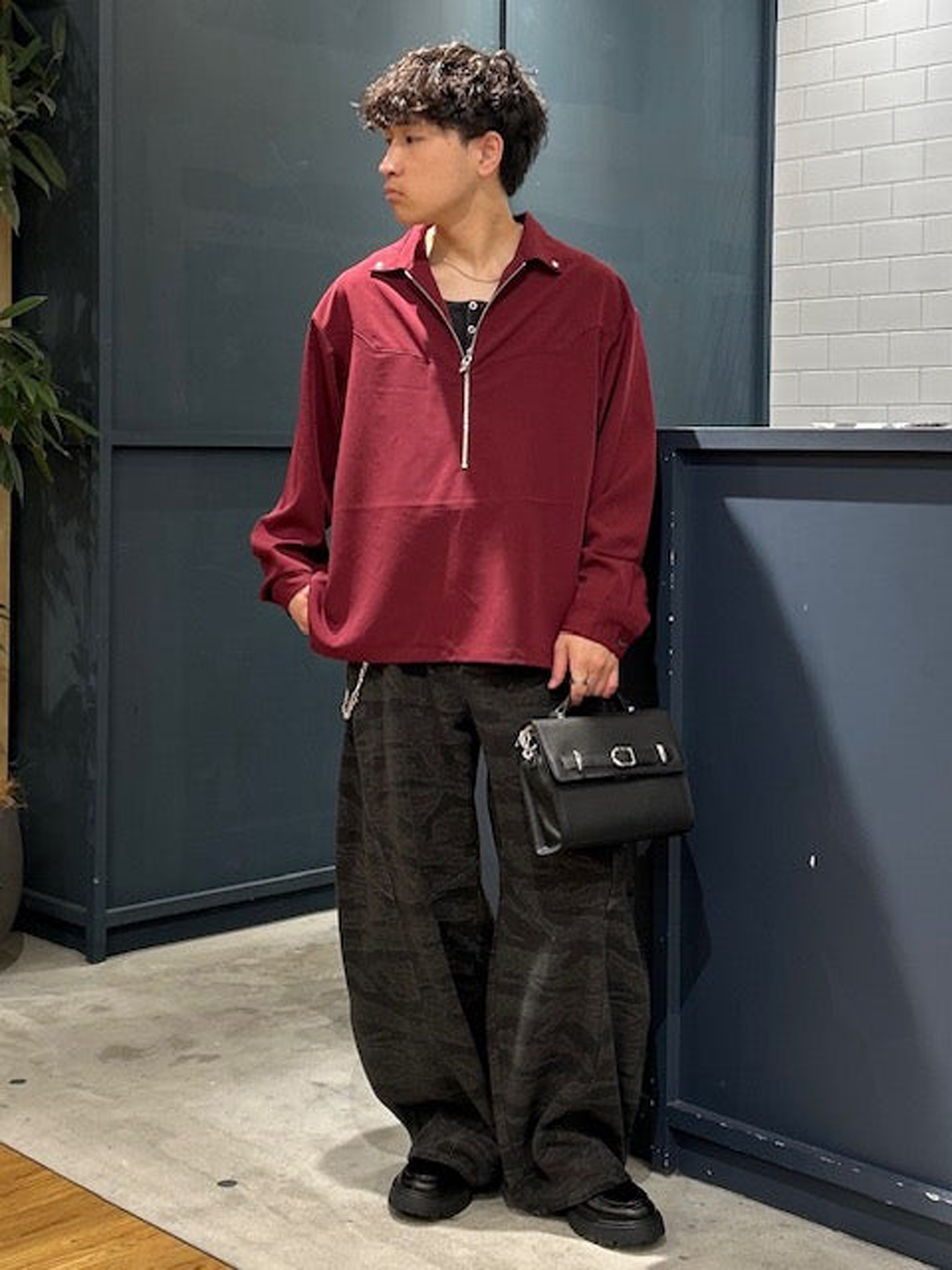 ラグハーフZIPシャツLS