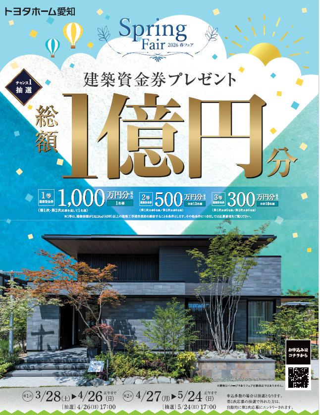 抽選で建築資金券が当たる！